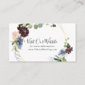 Bourgogne Goud Geometrische Bruiloft Website Informatiekaartje (Voorkant)