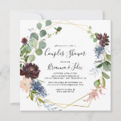 Bourgogne Goud Geometrische Couples Douche Kaart (Voorkant)