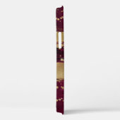 Bourgogne Goud Glitter Script Monogrammed Case-Mate iPhone Case (Achterkant / Rechts)