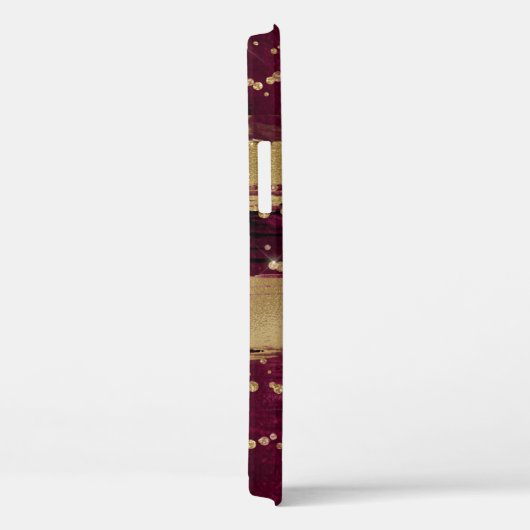 Bourgogne Goud Glitter Script Monogrammed Case-Mate iPhone Case (Achterkant / Rechts)