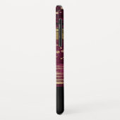 Bourgogne Goud Glitter Script Monogrammed Case-Mate iPhone Case (Achterkant/links)