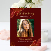 Bourgogne & Goud Groen Begrafenis Welkomstbord