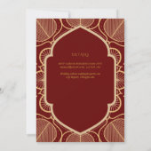 Bourgogne Goud  Katholiek Nuptial Mass Bruiloft Kaart (Achterkant)