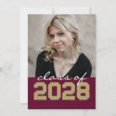 Bourgogne & Goud Krijtbord Filmstrip Afstuderen Kaart (Achterkant)