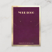 Bourgogne Goud Lijst Modern ketting oorbellen Visitekaartje (Voorkant)