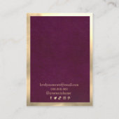 Bourgogne Goud Lijst Modern ketting oorbellen Visitekaartje (Achterkant)