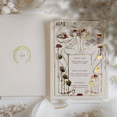 Bourgogne Goud Menu Kaart  Art Nouveau Folie