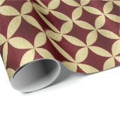 Bourgogne goud metallic peel patroon cadeaupapier (Rol Hoek)
