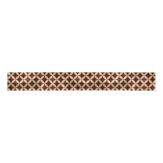 Bourgogne goud metallic peel patroon grosgrain lint (Voorkant)