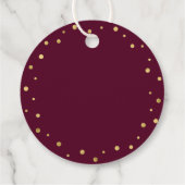 Bourgogne & Goud | Moderne Verjaardagsgunst Dank u Bedankjes Labels (Achterkant)