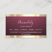 Bourgogne Goud Professionele Make-up Nagels Roze Visitekaartje (Achterkant)