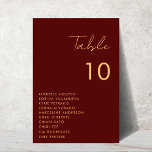Bourgogne Goud Script Zitkaart Namen Bruiloft Kaart<br><div class="desc">Versier uw trouwtafels met deze moderne, stijlvolle kaart, met modern script en aangepaste tekst naar keuze. Voeg eenvoudig uw eigen gegevens toe door op de optie "personaliseren" te klikken. 🌸 LET OP: De grootte van deze kaart is 3, 5" x 5". Als u een grotere maat wilt, neem dan contact...</div>