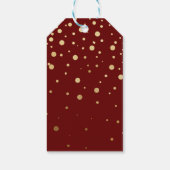 Bourgogne Goud Vrolijk Kerstfeest Eucalyptus krans Cadeaulabel (Achterkant)