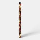 Bourgogne Goud Zwart Damast Bloem Samsung Galaxy Hoesje (Linkerkant)