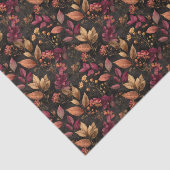 Bourgogne Goud Zwarte Waterverf Botanicals Bloemen Tissuepapier (Detail)