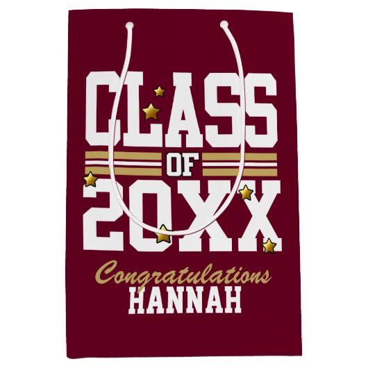 Bourgogne|Goudcursussen Medium Cadeauzakje (Voorkant)