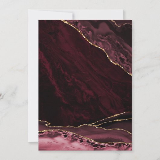 Bourgogne Gouden Agaat Marmer 80e Verjaardag Kaart (Achterkant)