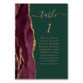 Bourgogne Gouden Agaat Smaragd Groene Bruiloft Kaart (Voorkant)