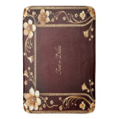 Bourgogne Gouden Bloemen Badmat (Voorkant Verticaal)