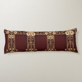 Bourgogne Gouden Bloemen Body Pillow Lichaamskussen (Achterkant)
