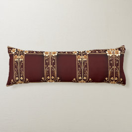 Bourgogne Gouden Bloemen Body Pillow Lichaamskussen