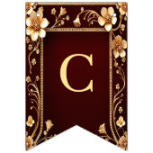 Bourgogne Gouden Bloemen Bunting Flag Vlaggetjes (Eerste vlag)