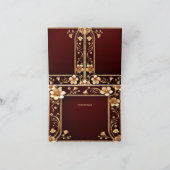 Bourgogne Gouden Bloemen Dank u kaart (Binnen)