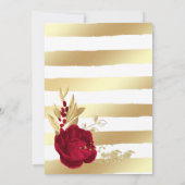 Bourgogne & gouden bloemen elegante geometrische b kaart (Achterkant)