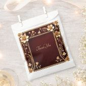 Bourgogne Gouden Bloemen Favoriet Tas Bedankzakje (Geknipt)