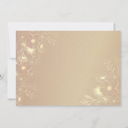 Bourgogne Gouden Bloemen Herfst Save The Date (Achterkant)