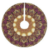 Bourgogne Gouden Bloemen Holiday Tree Rok Kerstboom Rok (Voorkant)