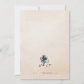 Bourgogne Gouden Bloemen Huwelijk RSVP Kaart (Achterkant)