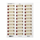 Bourgogne Gouden Bloemen Konijn Alice in Wonderlan Etiket (Full Sheet)