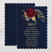 Bourgogne Gouden Bloemen Navy Zitkaarten Kaart (Voorkant / Achterkant)