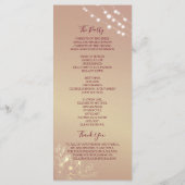 Bourgogne Gouden Bloemen Trouwprogramma Kaart (Achterkant)