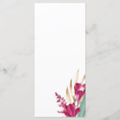 Bourgogne & Gouden Bloom Bruiloft Menu (Achterkant)