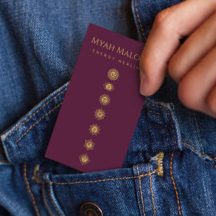 Bourgogne & Gouden Chakra Energy Healer Visitekaartje