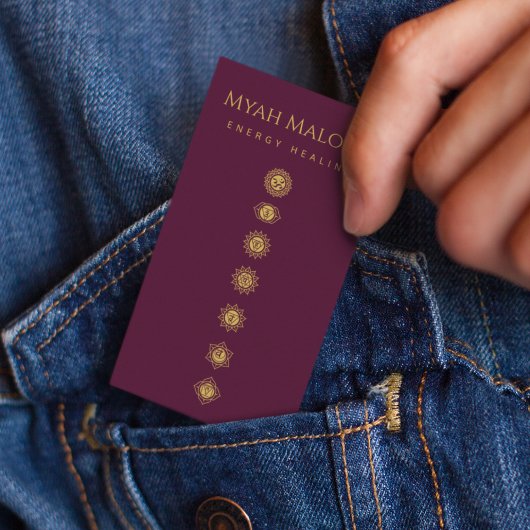 Bourgogne & Gouden Chakra Energy Healer Visitekaartje