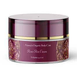 Bourgogne & gouden folie damask cosmetica potje la