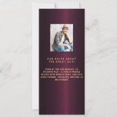 Bourgogne gouden foto leuke feiten verjaardagsmenu kaart (Achterkant)