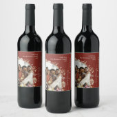 Bourgogne Gouden Foto Vrolijk Kerstfeest Wijn Etiket (Flessen)