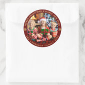 Bourgogne Gouden Foto Vrolijke Kerstvakantie FOTO Ronde Sticker (Tas)