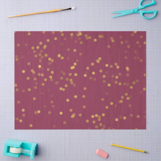 Bourgogne Gouden Glam Confetti Tissuepapier (Craft)