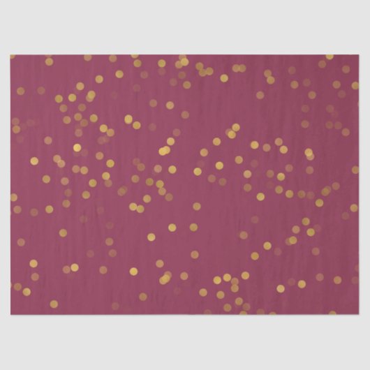 Bourgogne Gouden Glam Confetti Tissuepapier (Voorkant)
