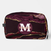 Bourgogne Gouden Glitter Agate Dopp Kit Toilettasje (Voorkant)