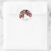 Bourgogne GOUDEN GLITTER BALLONS DRUPPELEN DANK U  Ronde Sticker (Tas)