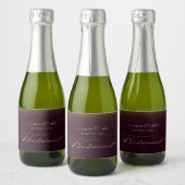 Bourgogne Gouden Glitter Bruidsmeisje Voorstel Sparkling Wijnetiket (Flessen)