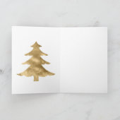 Bourgogne Gouden Glitter Kerstboom Kaart (Binnen)