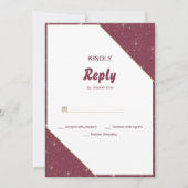 Bourgogne gouden hart sparkle glitter RSVP Kaart (Voorkant)