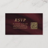 Bourgogne & Gouden Huwelijk QR Code RSVP Informatiekaartje (Voorkant)